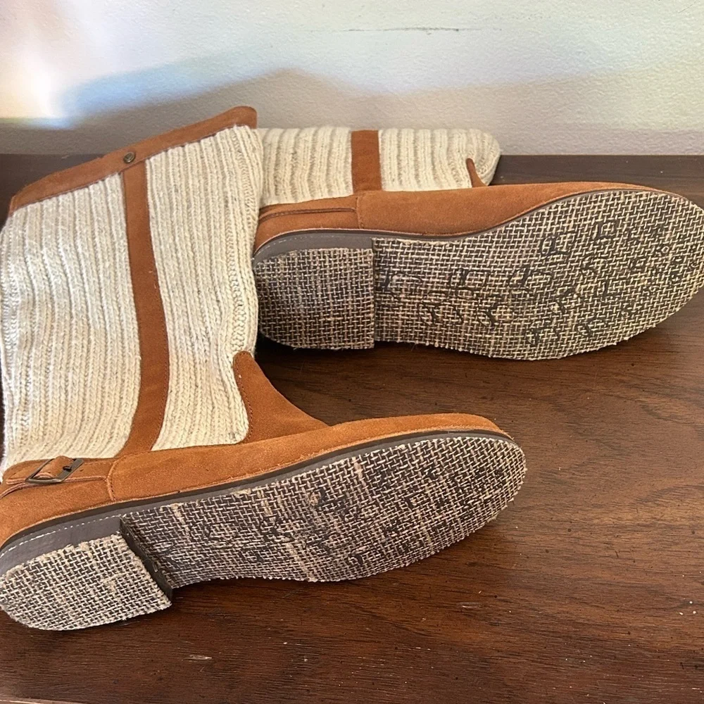 REEF Autumn Star Boots Women’s 8 Winter Tan Brown Cream New warm Tall